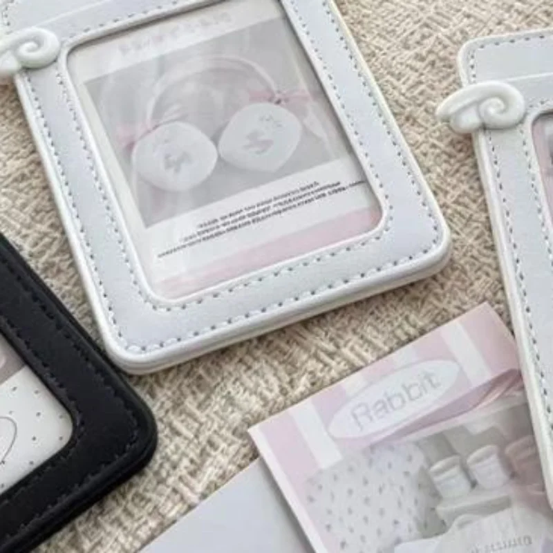 PU Leather Card Holder Kpop Photocard Holder With Keychain Idol Photocards Sleeve Bag Display Pendant School Stationery