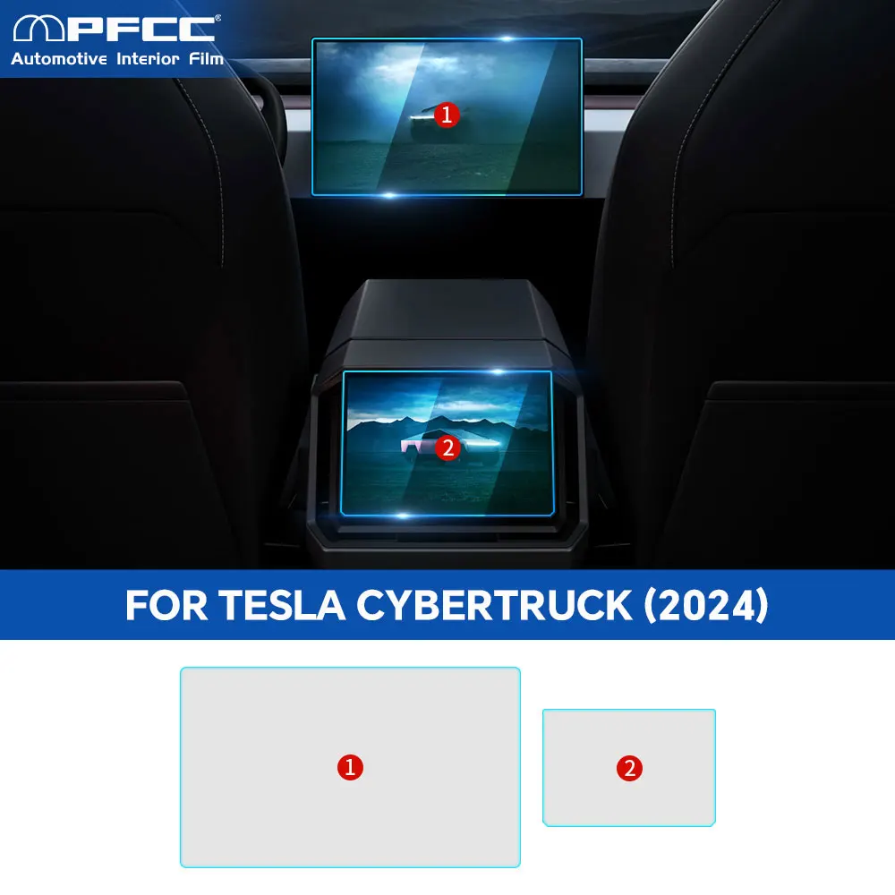 PFCC For Tesla Cybertruck 2024 Car Dashboard GPS Navigation Automotive Interior Screen TPU Anti-Scratch Protective Film Sticker