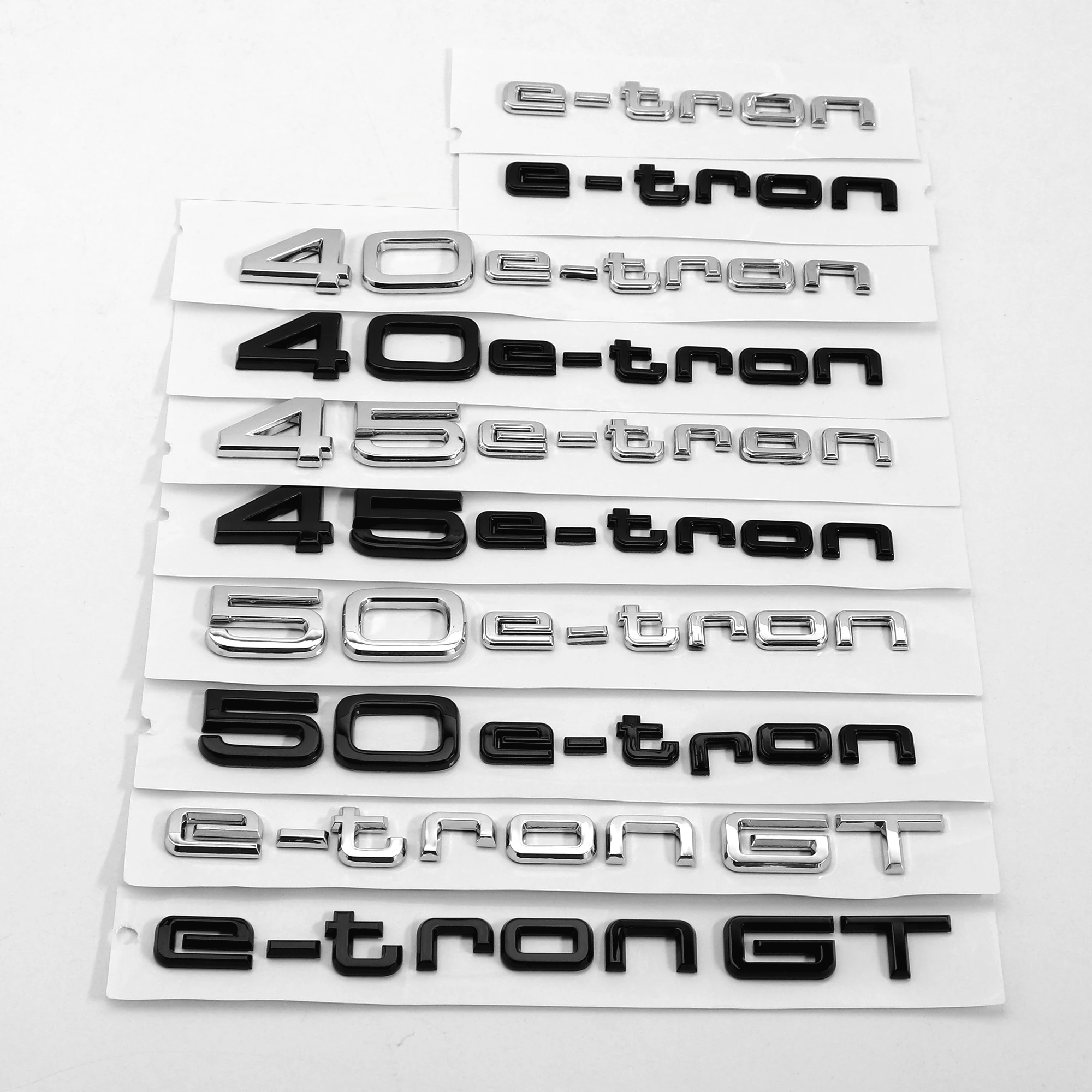 New 3D ABS e-tron GT 40e-tron 45e-tron 50e-tron Logo Car Sticker Rear Mark Tail Label Side Body Emblem Decoration Decal for AUDI