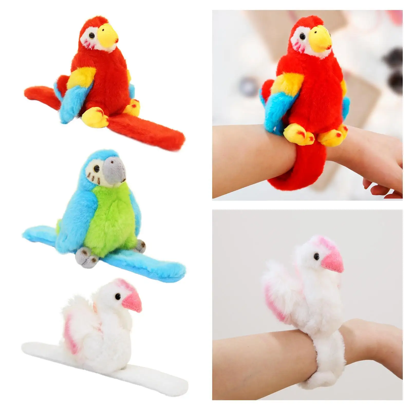 

Браслет с попугаем, праздничные подарки, мягкие фигурки, игрушки, плюшевая игрушка с попугаем