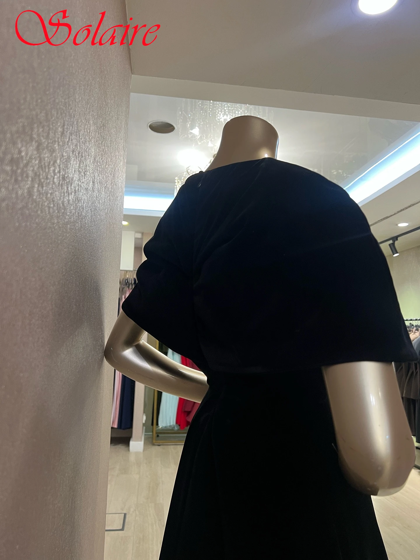 فستان سهرة رسمي كلاسيكي مخصص على شكل حرف a وأكمام قصيرة ورقبة على شكل حرف v مناسبة مخصصة رقيقة فستان أنيق للحفلات #2