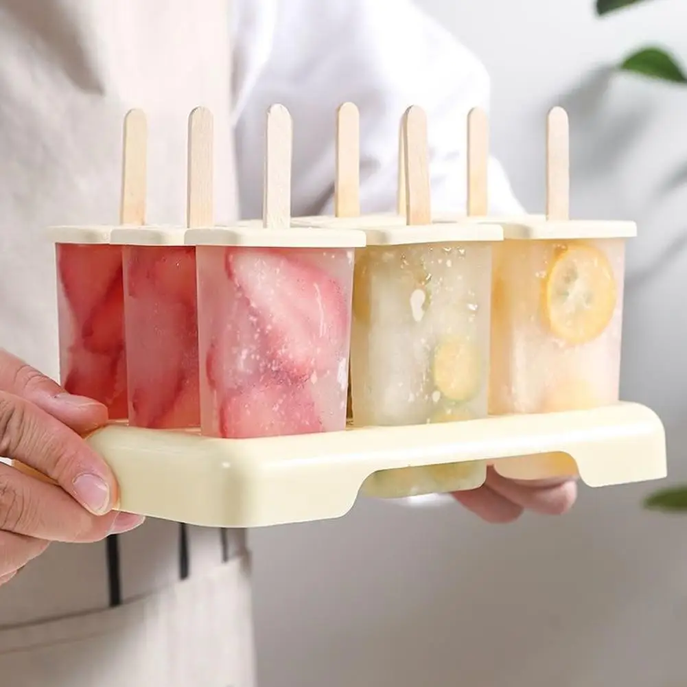 Moldes de silicona para hacer paletas, moldes de hielo de calidad alimentaria con helado con 12 palitos de paletas, moldes para paletas, herramientas de bricolaje para el hogar