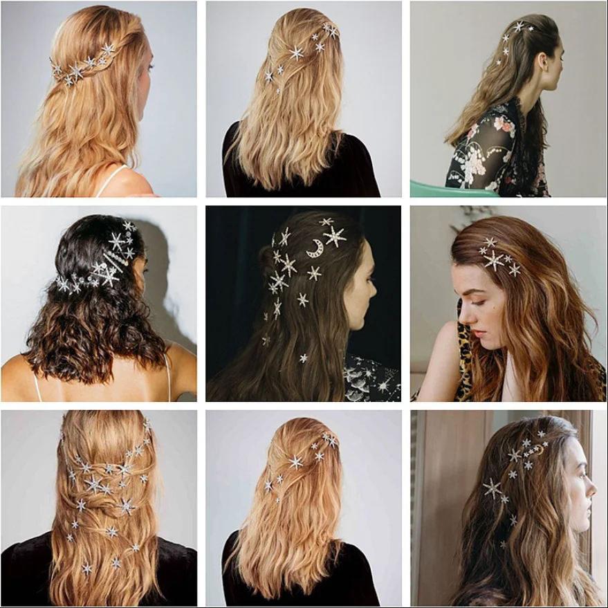 3 Teile/satz Luxus Haar Clip Pins Kristall Schneeflocke Haarnadeln Hochzeit Haar Schmuck Geschenk Headwear Barrettes Ornament Zubehör – Detail 4