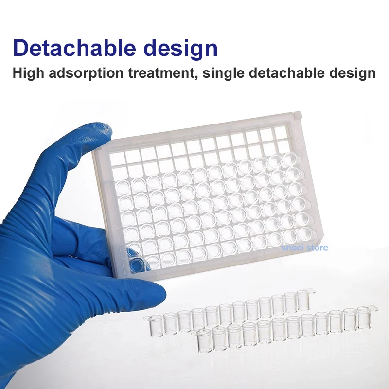 laboratory enzyme linked immunosorbent assay（ELISA）plates/strips polystyrene Enzyme tube Strip of 8/12 Tubes