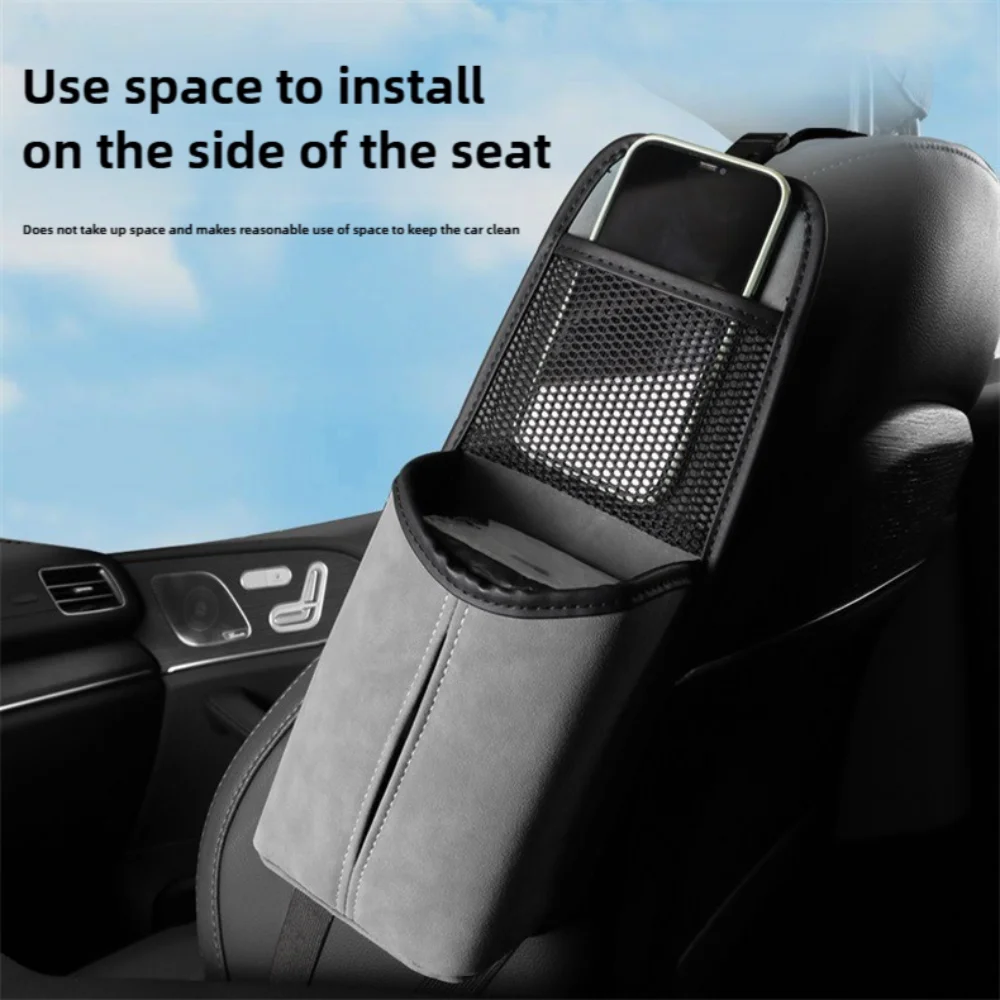 بو الجلود سيارة زجاجة ماء حامل متعدد الوظائف مقعد الجانبين حقيبة التخزين الأنسجة المنظم معلقة زجاجات المياه الرف