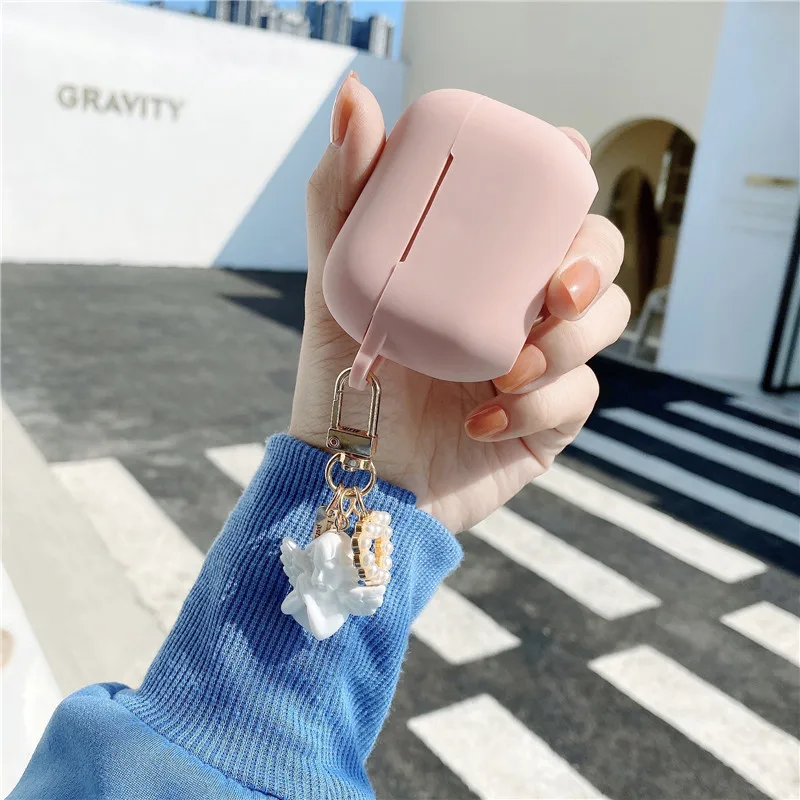 For AirPods 4 Case airpod pro 2 cover Luxury Retro Pearl /StrawberrySilicone earphone cover fundas Air Pods 3 Case with keychain