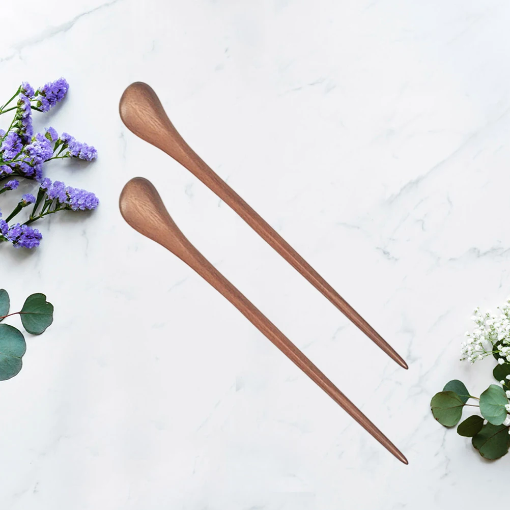 

2pcs Sandalwood Hairpins Style Bamboo Hair Clip Premium Clasp Durable Delicate Traditional Chinese