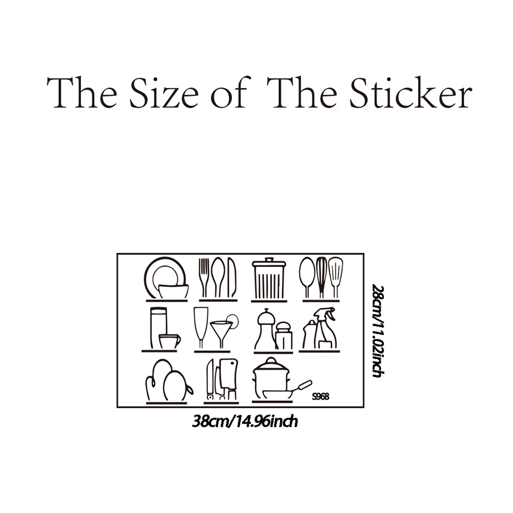 1pc kitchenware decoration wall stickers wall decoration diy vinyl self-adhesive stickers suitable for kitchen room decoration