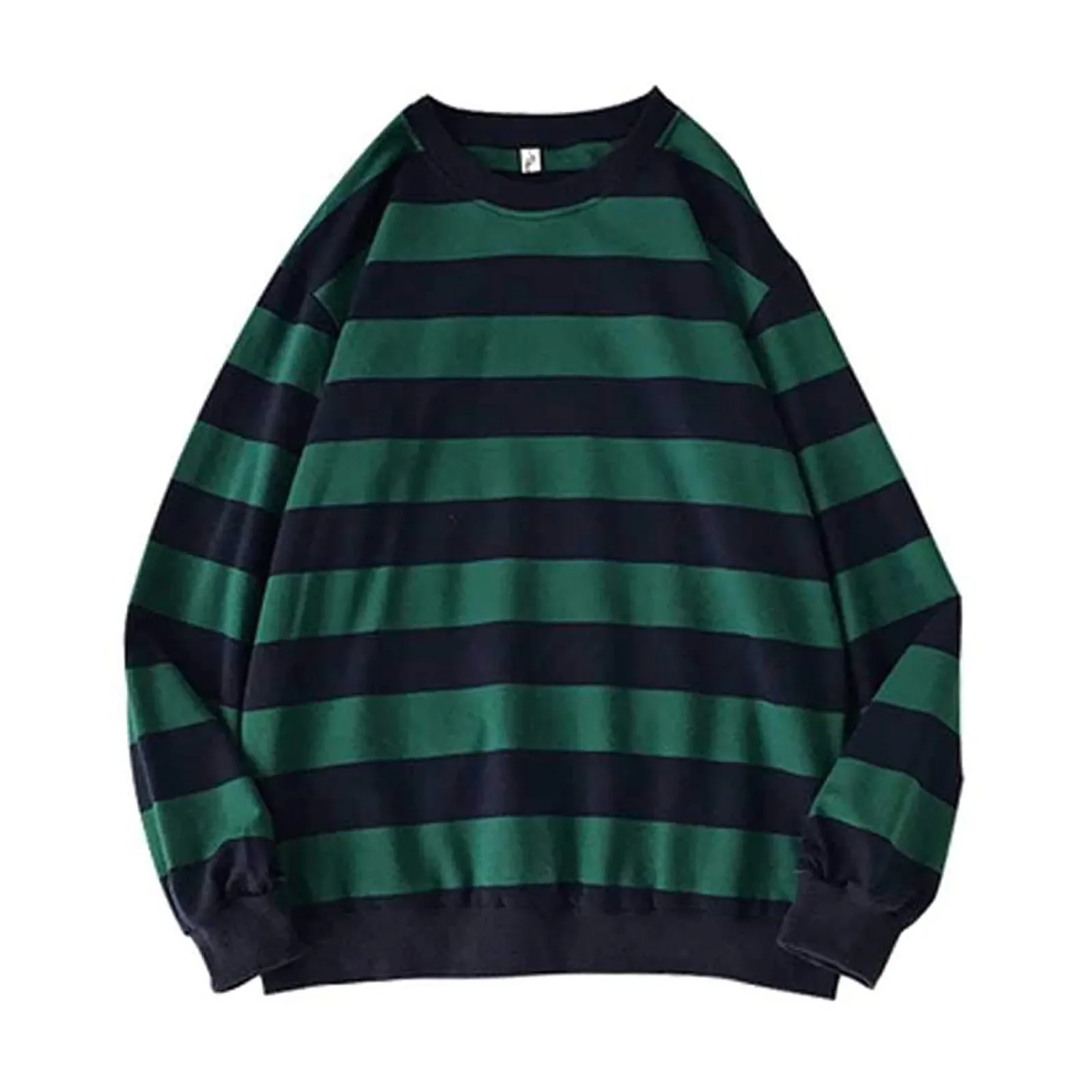 Striped Sweatshirts Mens Casual Shirts O Neck Striped Sweatshirts Long Sleeves Pullovers Men Loose Tops Red White Stripes Shirt