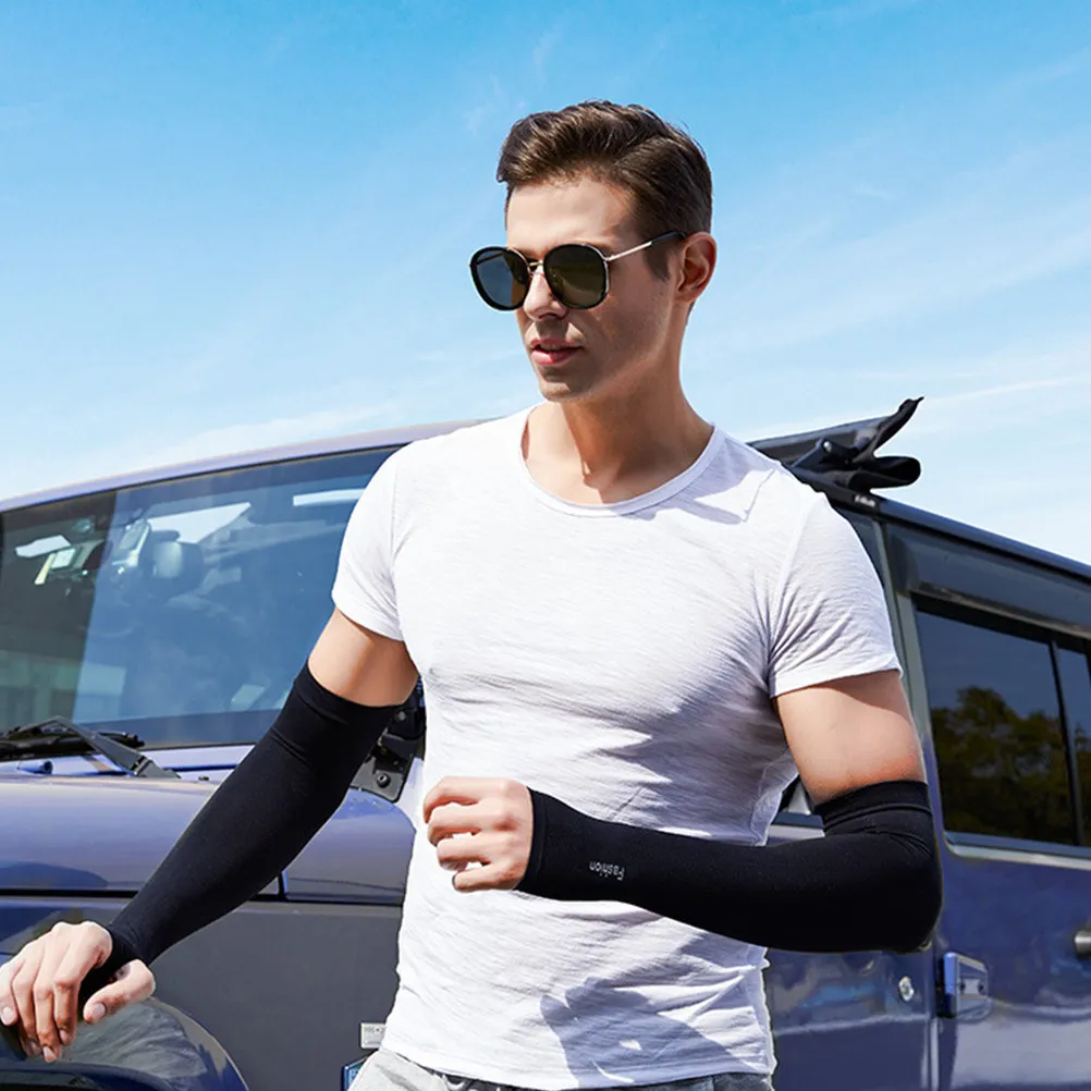 

3Pairs Sun Protector Arm Sleeves Uv Protection Sleeve Elastic Cuff Guard Long Outdoor Sports Arm Cover Cycling Running Gardening