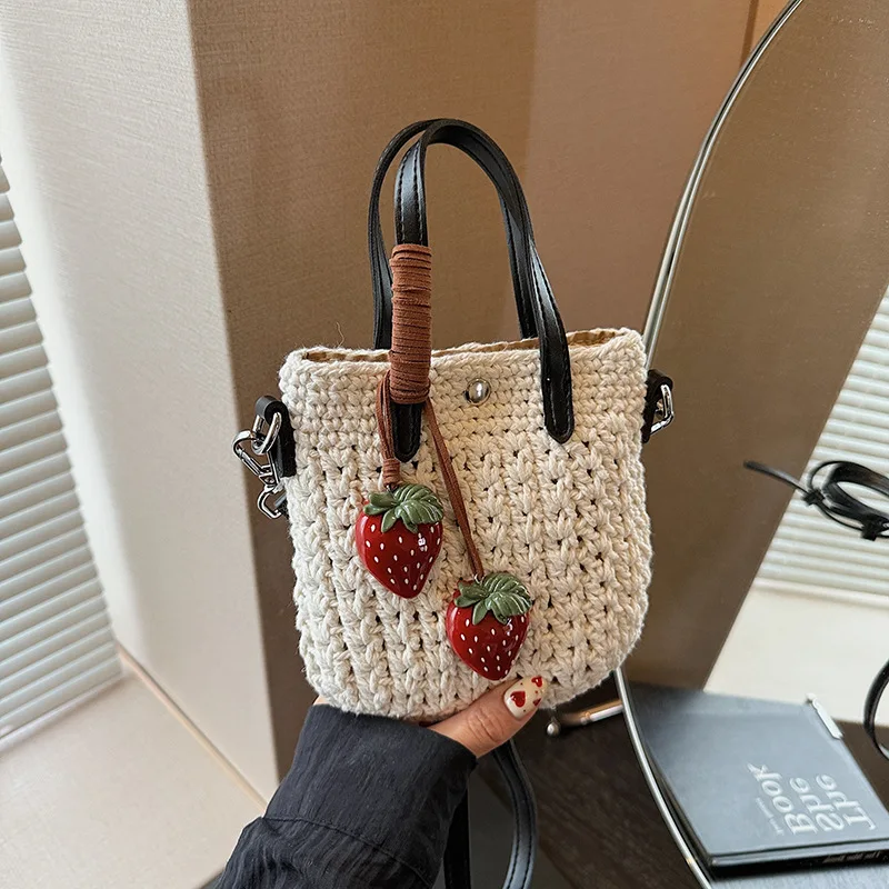

​2025 Summer Boho Beach Bag - Adjustable Openwork Square Purse, Lightweight Woven Crossbody Minimalist Vacation Chic for Women​