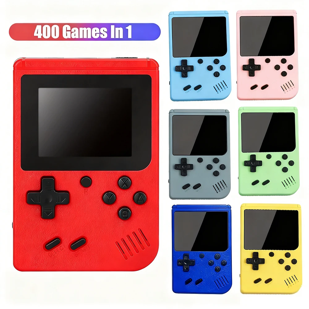 Classic Retro Video Pocket Games Console Lcd Screen Built-in 400 Handheld Portable Mini Game Player for Boy Christmas Gift