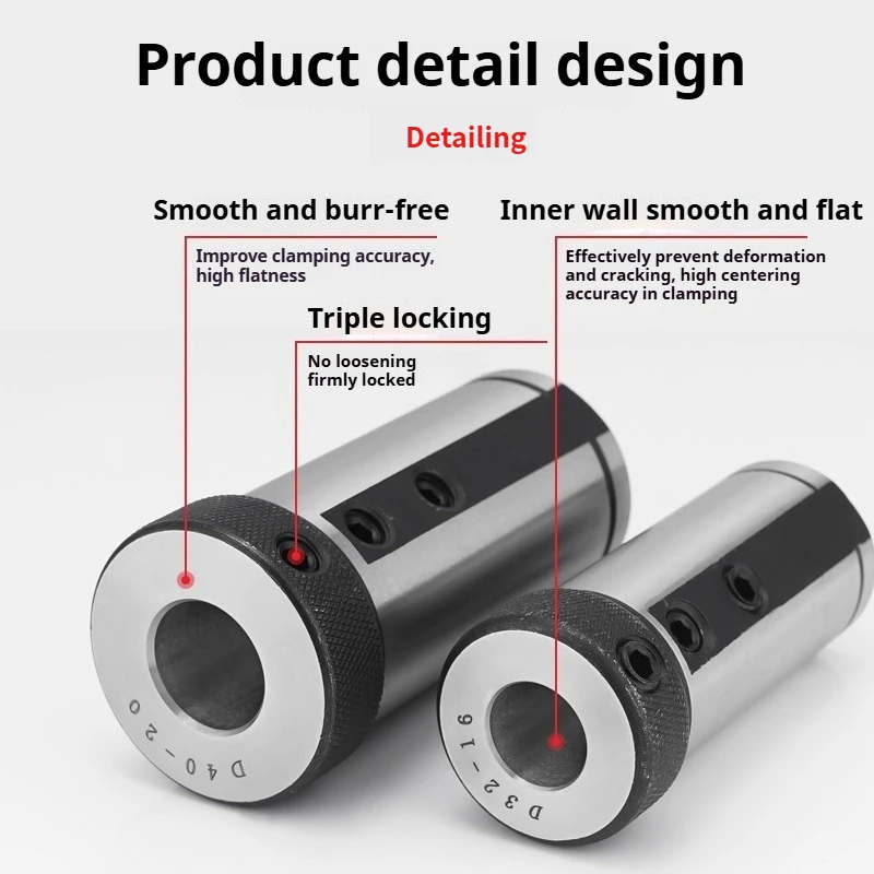D20 D25 D32 D40 to MT2 MT3 Reducing Sleeve CNC Lathe Boring Bar Adapter U Drill Tool Holder Guide Sleeve for Turning Tools