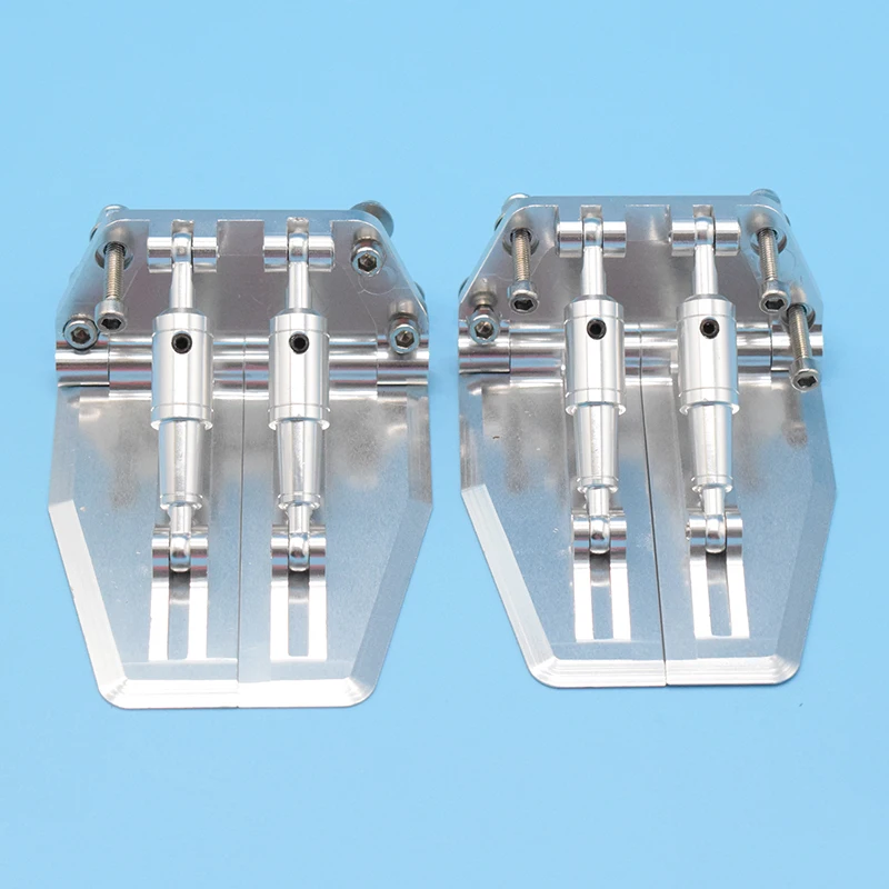 1 par de barcos Rc de aletas plateadas ajustables de alta calidad 68*57*30mm para barco modelo Nitro Gas RC