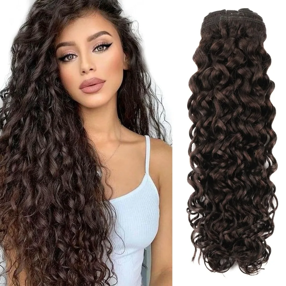 

Natural Wavy Clip in Extensions Real Human Hair Double Weft Natural Wavy Curly Clip in Hair Extensions for Black Women Full Head