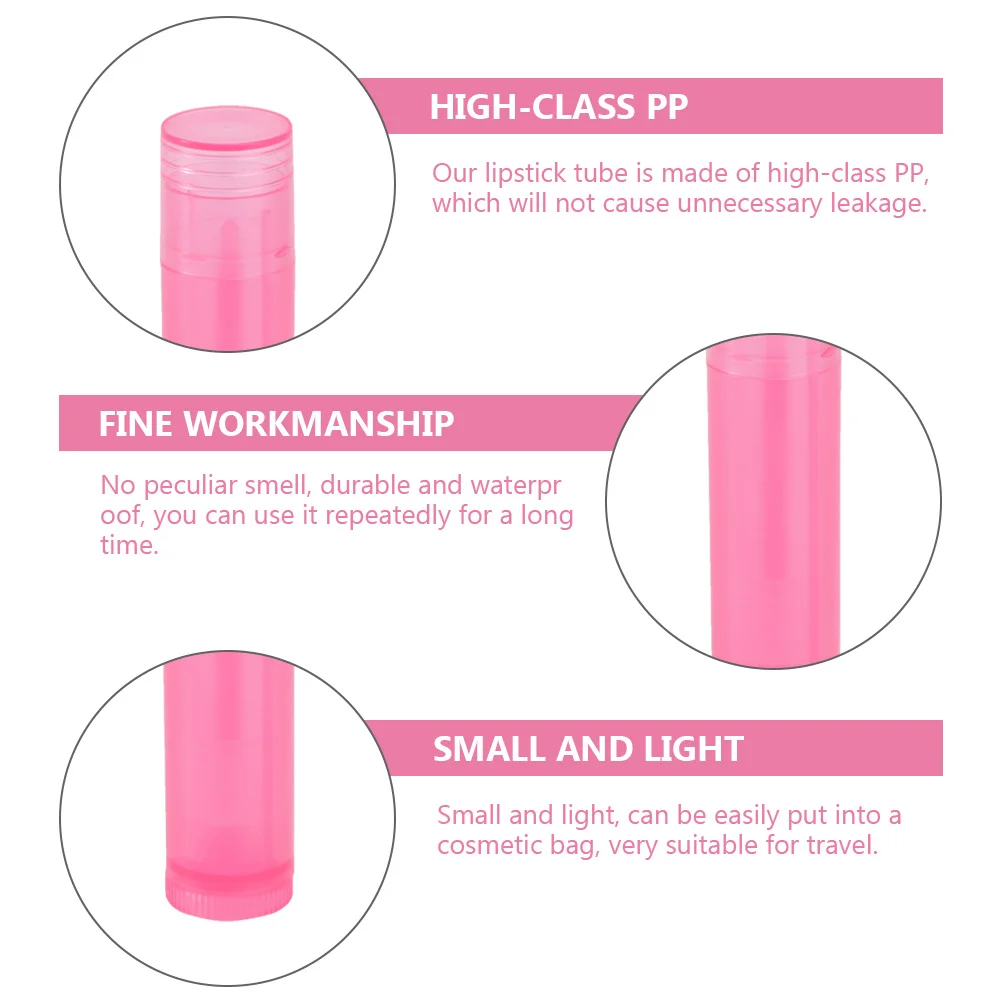 24 قطعة أنبوب أحمر الشفاه الفارغ لتقوم بها بنفسك حاويات بلسم الشفاه المحمولة قالب أحمر الشفاه ذاتي الصنع مادة البولي ايثيلين دائم لمستحضرات التجميل كريم الشفاه