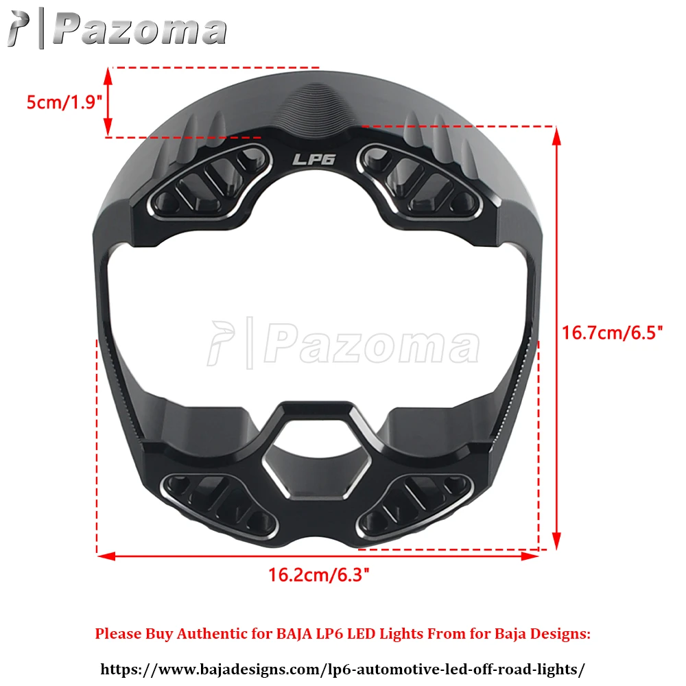 PAZOMA Front Headlamp Housing Cover Fit For Baja Design LP6 Pro LED Auxiliary Light Headlight Shell Head Light Covering For Dyna view 6