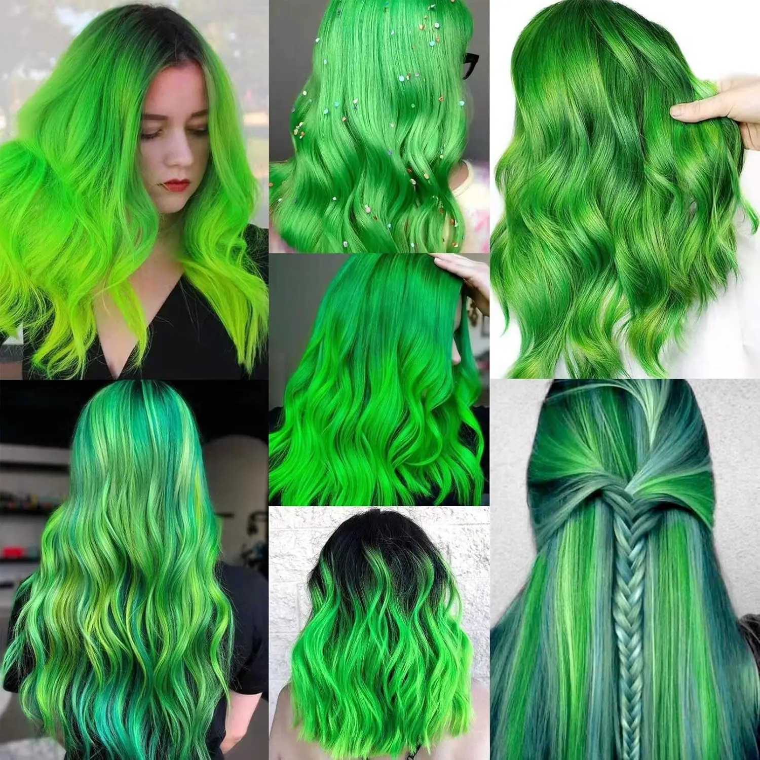 Synthetische 5PCS kleurrijke haarextensies Feesthoogtepunten Kleurrijke clip-in haarextensies Rechte haarstukken voor damesmeisjes