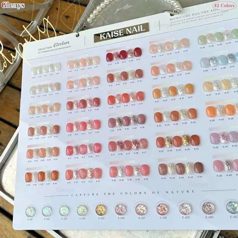 Glenys 42 colores pegamento para esmalte de uñas Popular nuevo blanqueamiento gel para remojar tienda de uñas exclusivo juego de tacos para decoración de uñas al por mayor