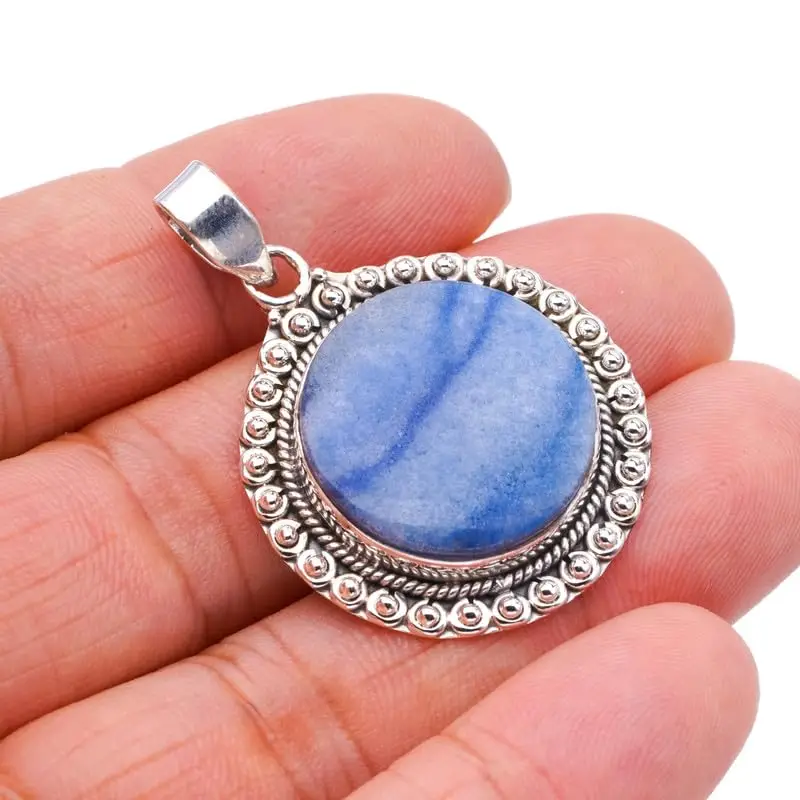 

StarGems® Natural Owyhee Opal Handmade 925 Sterling Silver Pendant 1.5" F4156