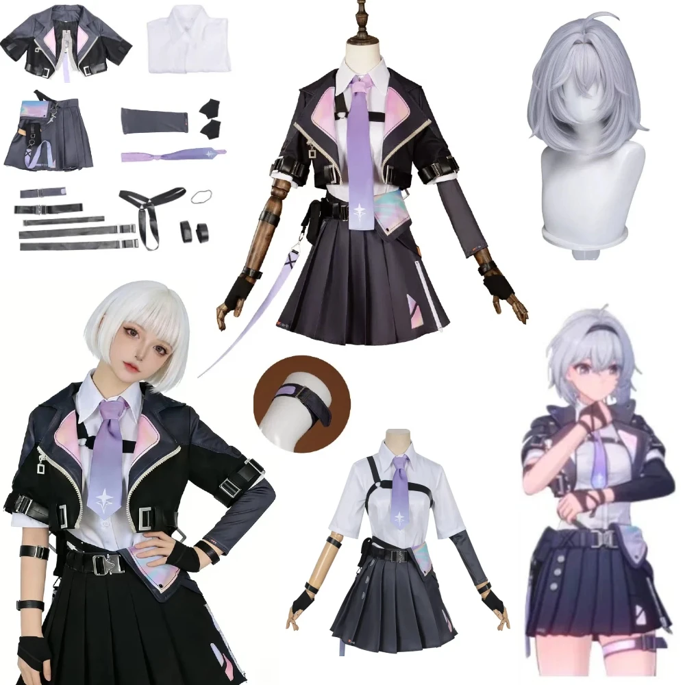 

Hot Game Outfit Aether Ring Cosplay Costume Wig Gloves Sleeve Ornaments Accessories Zero Female Anime Halloween Role Play Suit