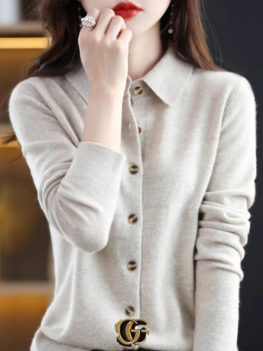 

Осенний женский свободный длинный кардиган-свитер с воротником-стойкой, вязаный, в корейском стиле, для повседневной носки, осень 2025