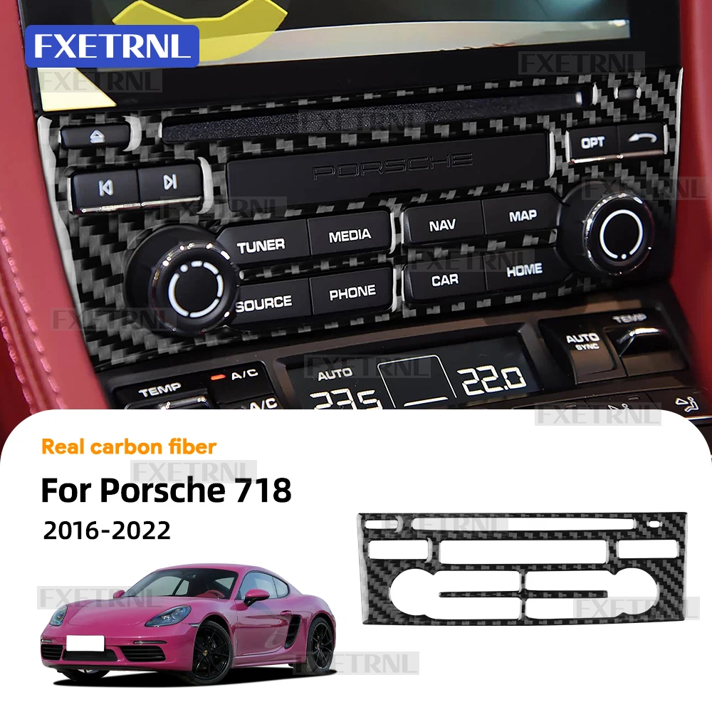 

Для Porsche 718 2016 2017 2018 2019 2020 2021 2022 Настоящая мягкая наклейка из углеродного волокна с левым рулем и центральным управлением автомобиля AC CD Frame ﻿ Отделка