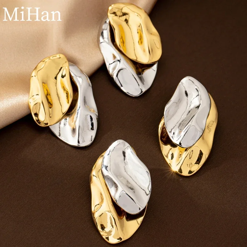 

MiHan Trendy Jewelry Simply Design Temperament Irregular Metal Earrings For Women Party Gifts Hot Selling Accessories