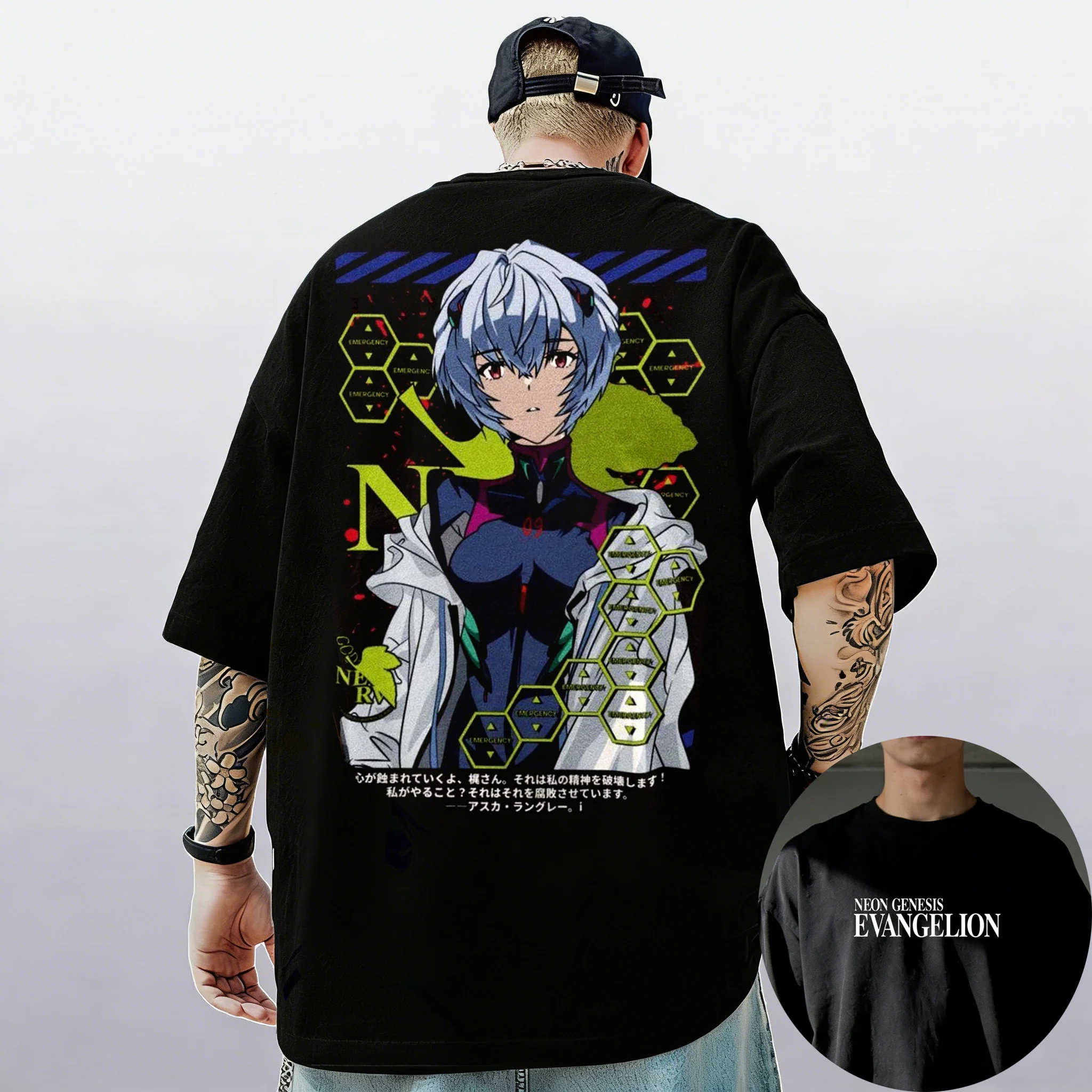Neon Genesis Evangelion Ayanami Rei Asuka estilo clásico Camiseta de manga corta hombres mujeres 2026 verano padre-niño camisetas de algodón