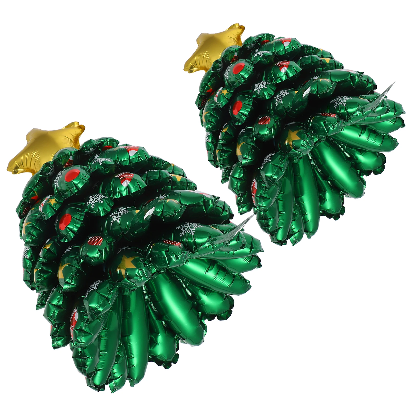 

2Pcs Mini Christmas Tree Balloon Festive Inflatable Tabletop Standing Party Decor Indoor Outdoor Holiday Decorations