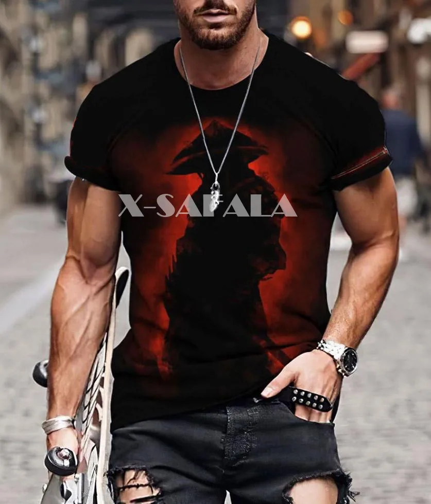 Samurai Mask Tattoo Art Armor Men 3D Full Print T-shirts Summer Fashion Short Sleeve Tee Harajuku Punk Style Women/Unisex