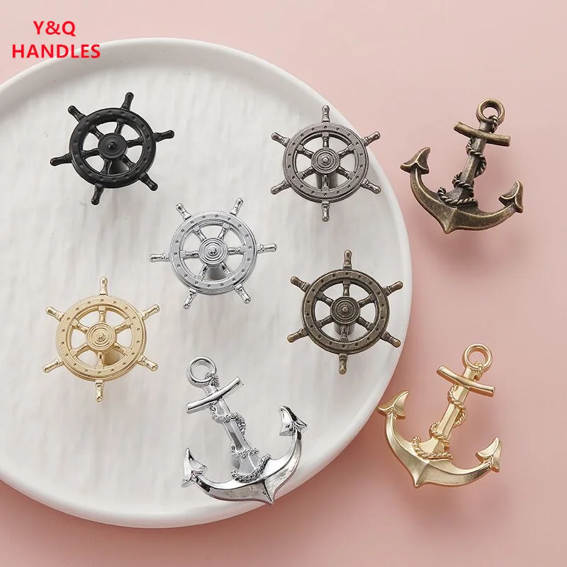 Handles Drawer Cabinet Furniture Kitchen Handles for Cabinet Knob Door Drawer Furniture Kitchen Knob Ship's Anchor Shape