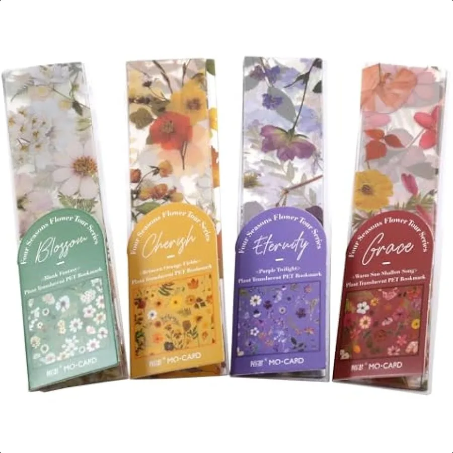 

4 Pack 20 Sheets Flower Bookmark Very Suitable for Women Bookmarks Bookmarks Gifts