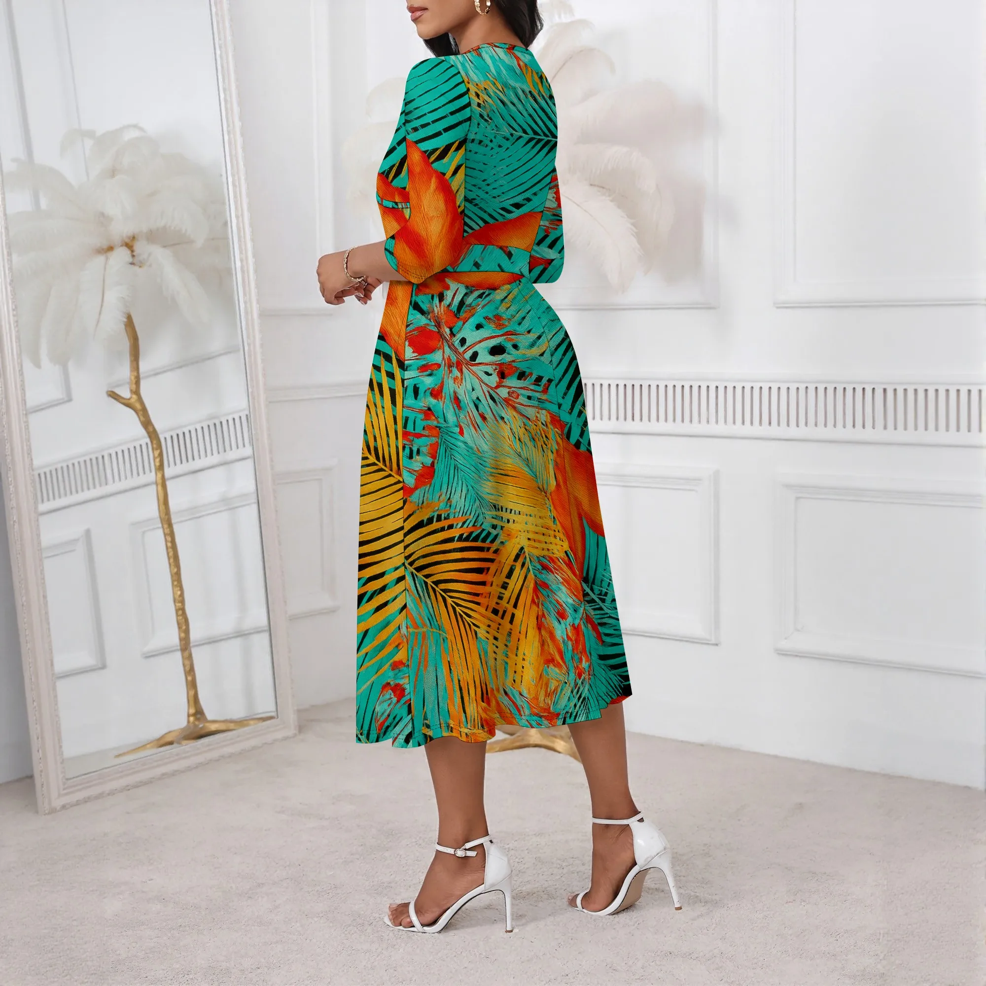 Summer Dresses for Women 2025 Casual Cute Square Neck Puff Short Sleeve Dress