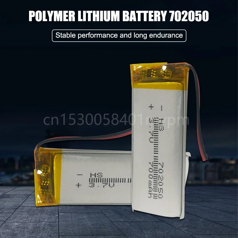 702050 3.7V 700mAh Lithium Polymer Rechargeable Battery for MP3 MP4 PAD DVD LED Light Bluetooth Headset Microphone Li-ion Cell