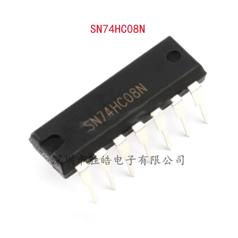 (10PCS)  NEW  SN74HC08N   74HC08    Logic Circuit Chip-Four 2 Inputs with Gate   Straight In   DIP-14    Integrated Circuit