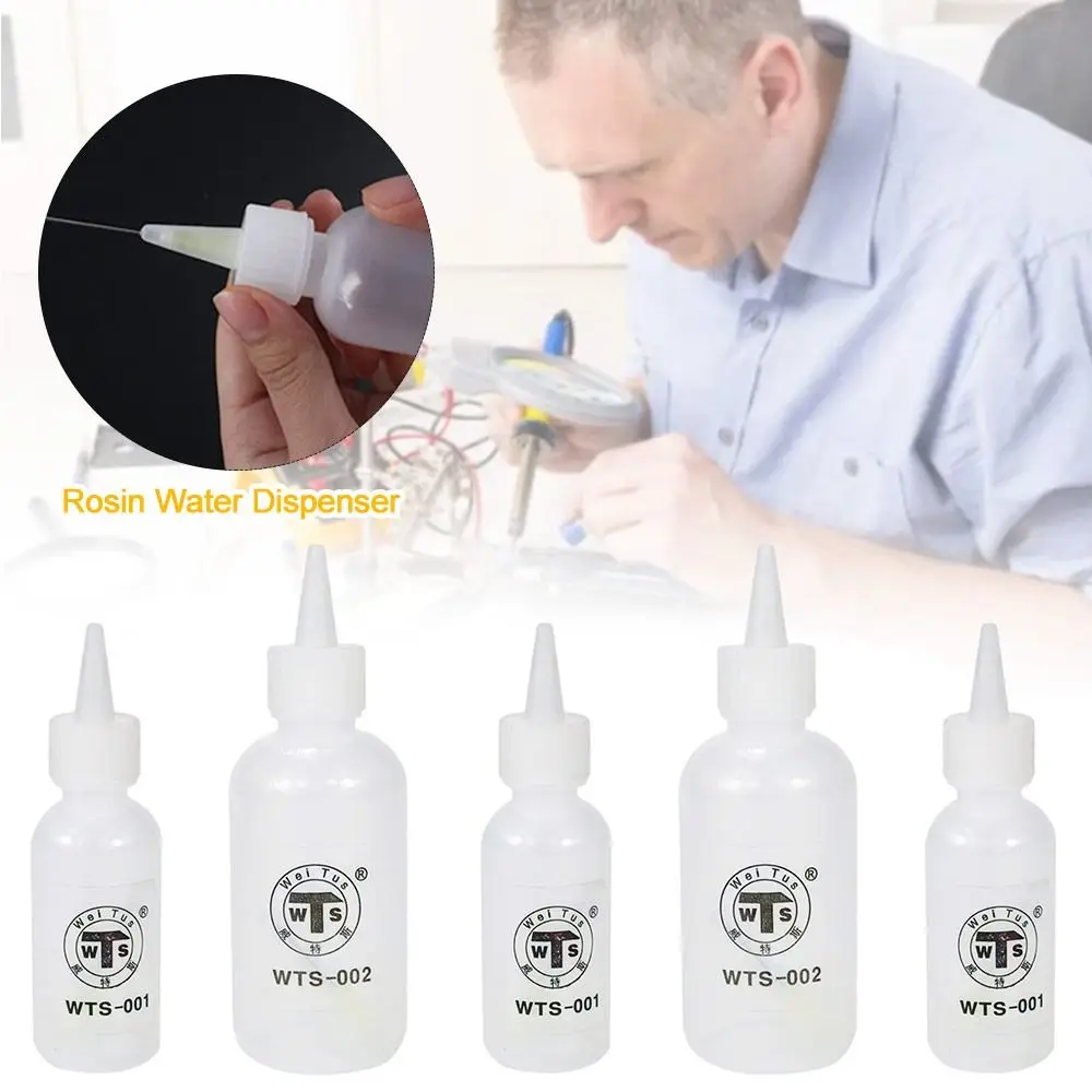 Practical 50ML 100ML Liquid Alcohol Bottle Plastic WTS001 WTS002 Solder Flux Bottle Needle Dispensing Bottle
