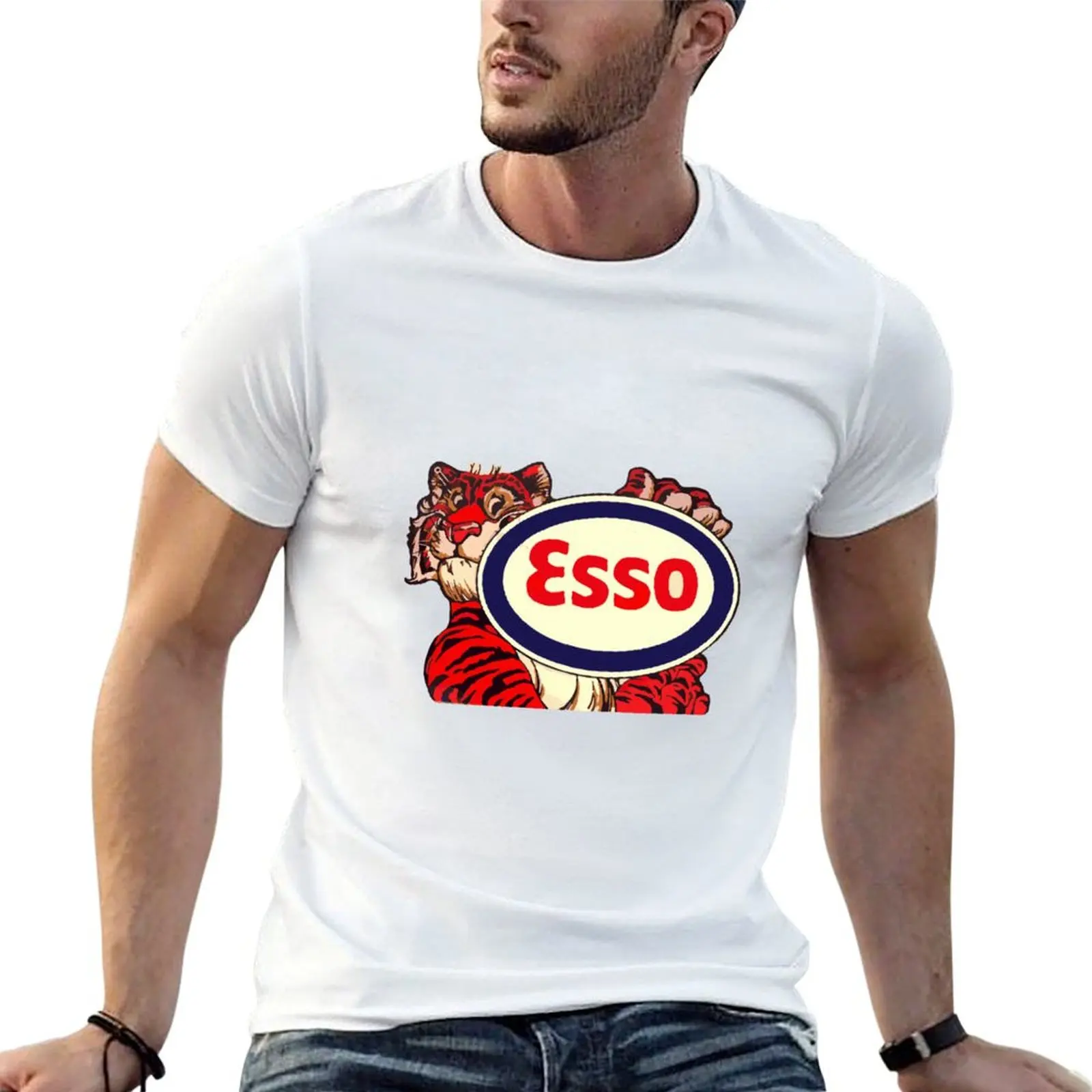 Esso Tiger T-Shirt Fashion Casual Short Sleeve T-Shirt