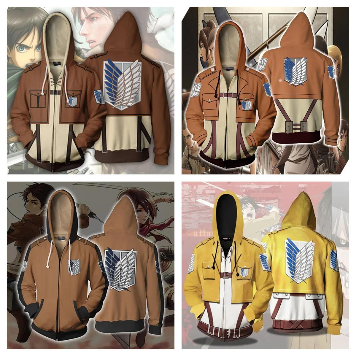 

Толстовки с капюшоном «Атака Титанов» Эрен Йегер, куртка для косплея, толстовка с принтом скаутского полка, одежда на молнии, праздничное пальто «сделай сам»