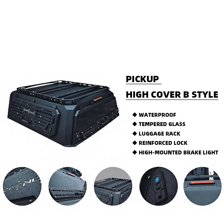 Aluminum Full Height 3 Doors Nissan-truck-canopy Camper Waterproof Truck Bed Cover Canopy for Nissan Frontier