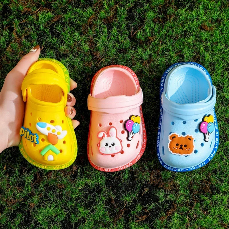 Garden Clogs Shoes Boys Girls Beach Sandal Kids Lightweight Breathable Cute Cartoon Slip On Mules Baby Slipper