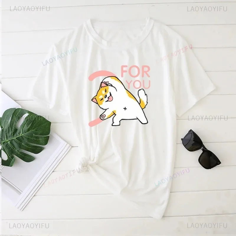 Camicia in cotone Coppia vestiti Set coordinato per te Magliette grafiche stampate per cani e gatti per San Valentino Magliette divertenti alla moda per magliette