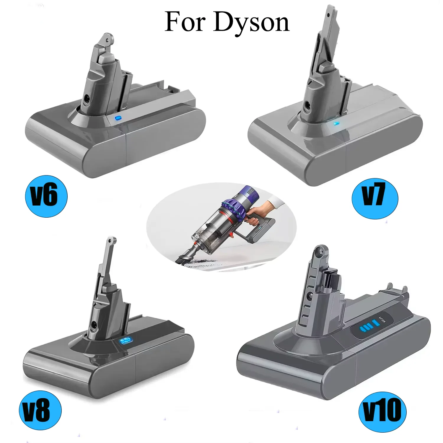 

Литий-ионный аккумулятор для домашнего пылесоса Dyson V6 V7 V8 Serie SV07 SV09 SV10 DC58 DC31 Absolute Fluffy Animal Pro Bateria