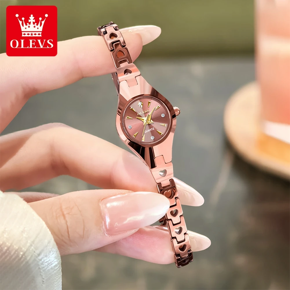 

OLEVS 7082 Original Brand Waterproof Watch For Women Korean Style Tungsten Steel Original Quartz Wristwatch Luxury Women Gift