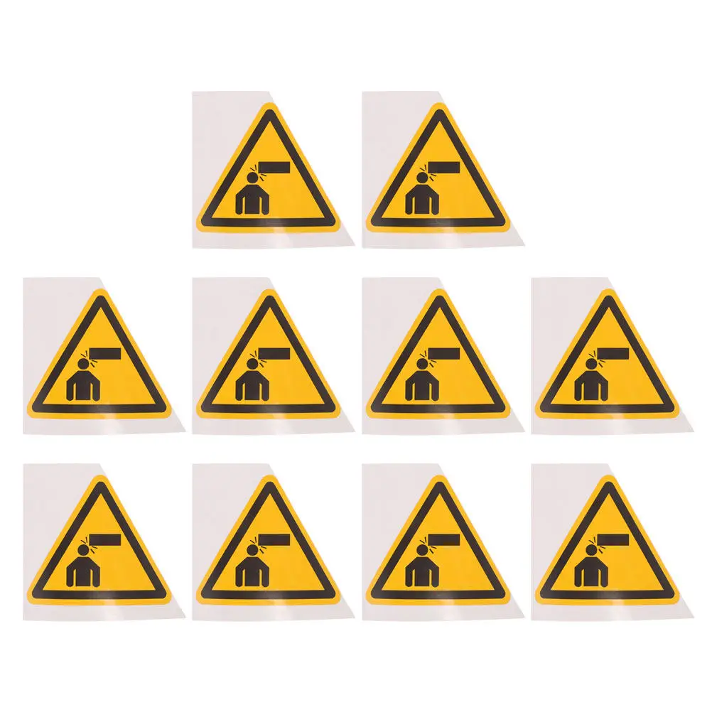 

10Pcs Watch Your Head Caution Stickers Triangle Self-Adhesive Safety Warning Signs for Low Ceiling Overhead Hazards Machine