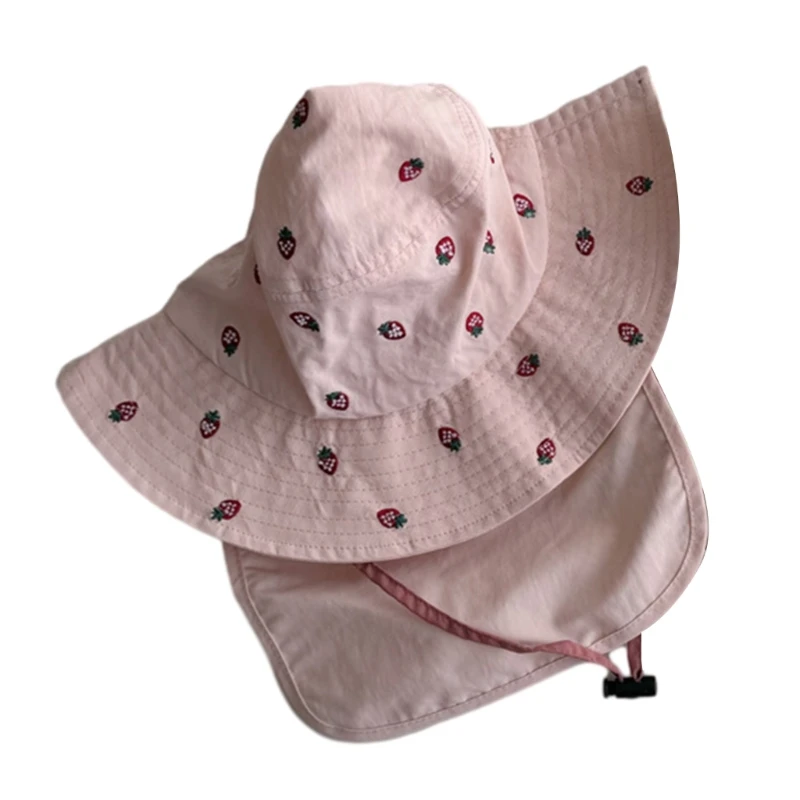 Fisherman Hat Neck Cover Bucket Caps for Girls Boy Outdoor Activity Drop shipping