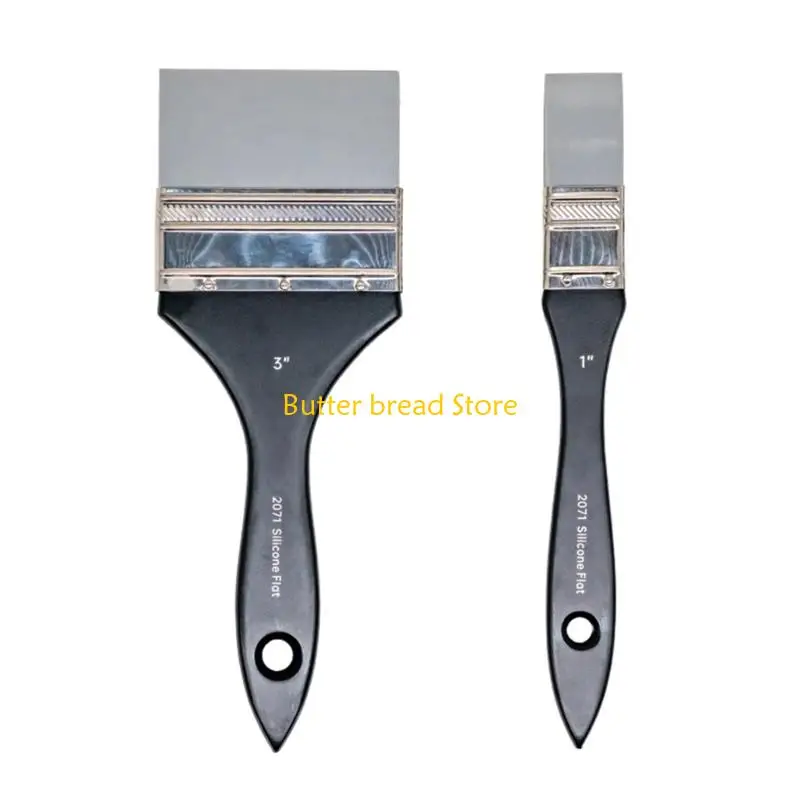 W89C Professional Artist Brush Flat Tip Silicone Brush for Oil Acrylic Watercolor Paint Model Painting Creative Craft Project