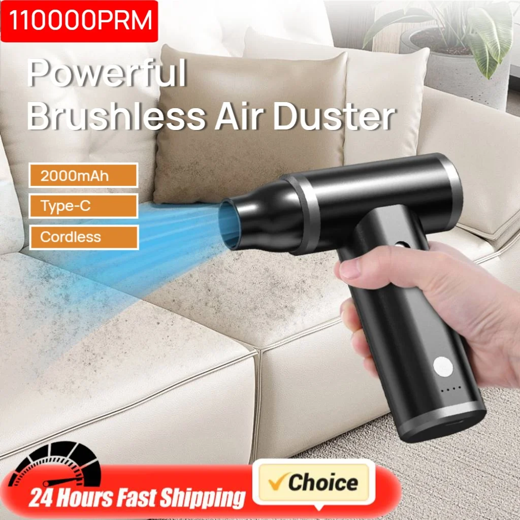 

110000PRM Powerful Air Duster Blower Stepless Speed Regulation Portable Cordless Dust Cleaner Fan Rechargeable Electric Air Blow