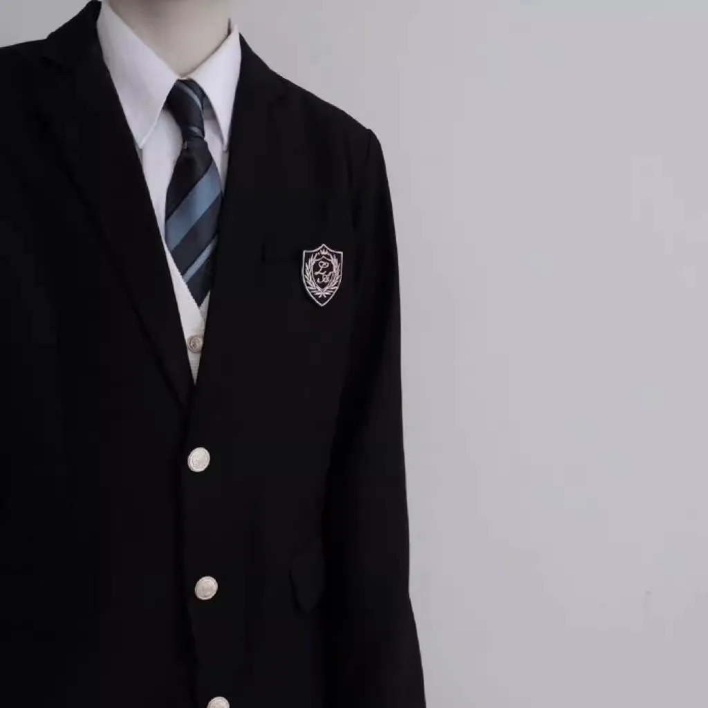 B-3060 College style uniform suit set, men\'s and women\'s loose spring and autumn suit jacket