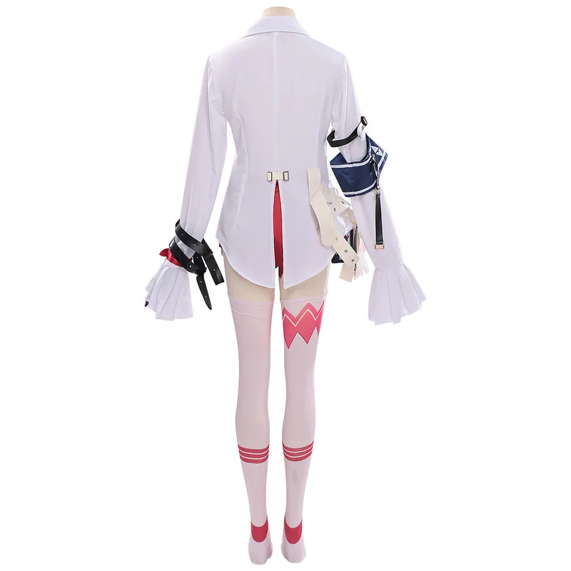 QICHE Fashion Harlequin Full Uniform Long Coat Shorts Design Women Halloween Role Play Outfit For Stage Shooting Carnival Per